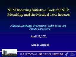 NLM Indexing Initiative Tools for NLP:
