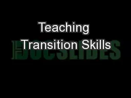 Teaching Transition Skills