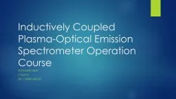 Inductively Coupled Plasma-Optical Emission Spectrometer Operation Course