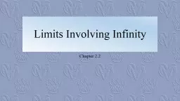Limits Involving Infinity