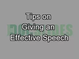 Tips on Giving an Effective Speech