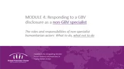 MODULE 4: Responding to a GBV disclosure as a