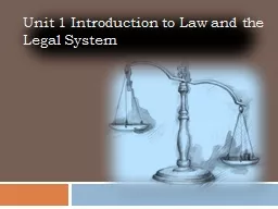 Unit 1 Introduction to Law and the Legal System