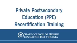 Private  Postsecondary Education (PPE)