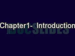 Chapter1-  Introduction