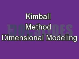 Kimball Method Dimensional Modeling