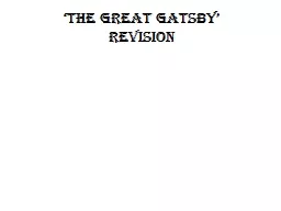 ‘The Great Gatsby’  Revision