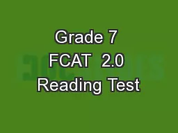 Grade 7 FCAT  2.0 Reading Test