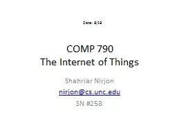 COMP 790 The Internet of Things