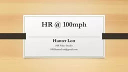 HR @ 100mph Hunter Lott HR Policy Studio