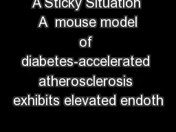 A Sticky Situation  A  mouse model of diabetes-accelerated atherosclerosis exhibits elevated