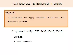 4.8: Isosceles & Equilateral Triangles