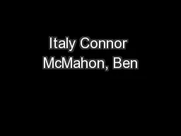 Italy Connor McMahon, Ben