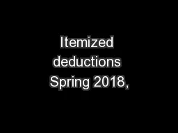 Itemized deductions Spring 2018,
