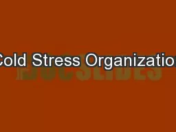 Cold Stress Organization