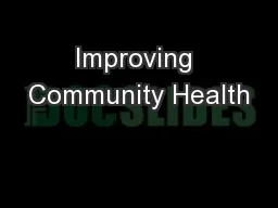 Improving Community Health