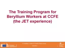 The Training Program for Beryllium Workers at CCFE