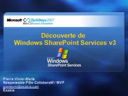 Découverte de    Windows SharePoint Services v3