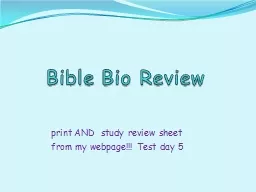 Bible  Bio  Review  print AND  study review sheet