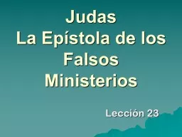 Judas  La Epístola de los Falsos Ministerios