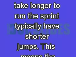 Direction: Students who take longer to run the sprint typically have shorter jumps. This  means the