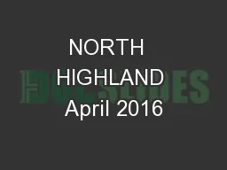 NORTH  HIGHLAND April 2016