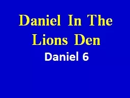 Daniel In The  Lions Den