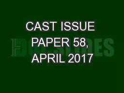 CAST ISSUE PAPER 58, APRIL 2017
