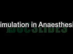 Simulation in Anaesthesia