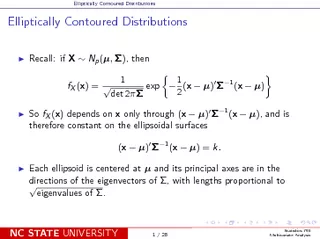 Elliptically Contoured Distributions Elliptically Cont