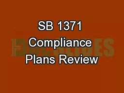 SB 1371 Compliance Plans Review