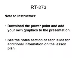RT-273 Note to Instructors: