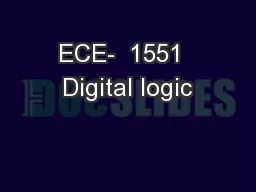 ECE-  1551  Digital logic