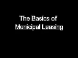 The Basics of Municipal Leasing