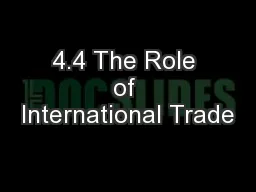 4.4 The Role of International Trade
