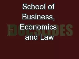 School of Business, Economics and Law