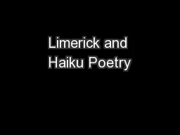Limerick and Haiku Poetry