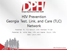 HIV Prevention  Georgia Test, Link, and Care (TLC) Network