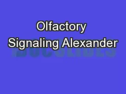 Olfactory Signaling Alexander
