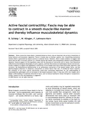 Active fascial contractility Fascia may be able to con