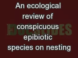 An ecological review of conspicuous epibiotic species on nesting