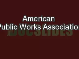 American Public Works Association