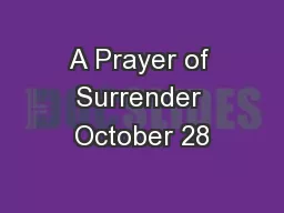 A Prayer of Surrender October 28