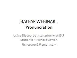 BALEAP WEBINAR -  Pronunciation