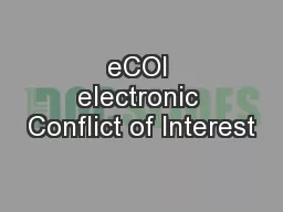 eCOI electronic Conflict of Interest