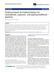 EDITORIAL Open Access Evidencebased deimplementation f