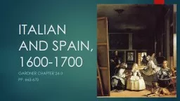 ITALIAN  AND SPAIN, 1600-1700