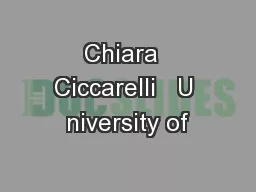Chiara  Ciccarelli   U niversity of