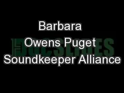 Barbara Owens Puget Soundkeeper Alliance