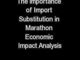 The importance of Import Substitution in Marathon Economic Impact Analysis